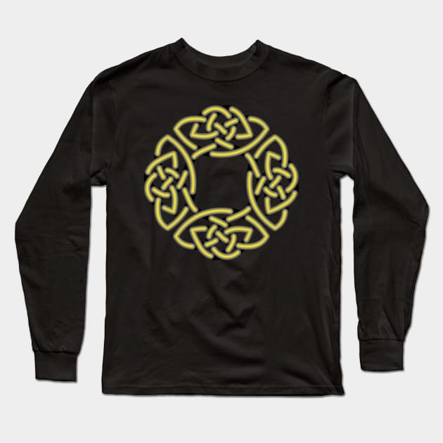 Dara Celtic Knot in Yellow Neon Long Sleeve T-Shirt by Norwood Designs